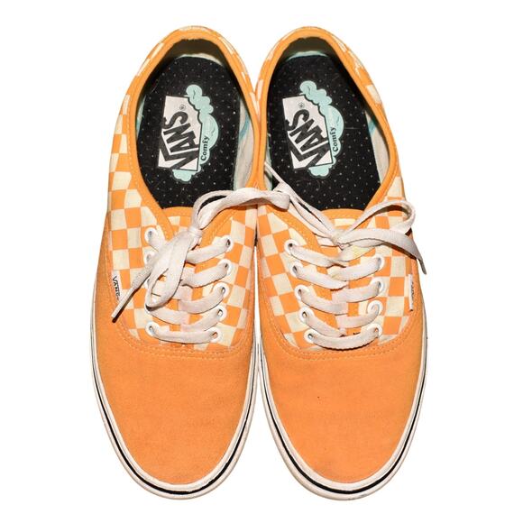 VANS $80 Comfy Cush Orange Checker Suede Classic Skate Shoe M 9 / W 10.5 - Picture 4 of 7